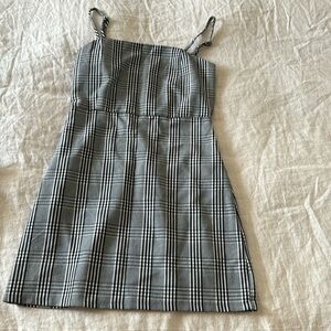Mini dress bought in Portugal, black and white plaid